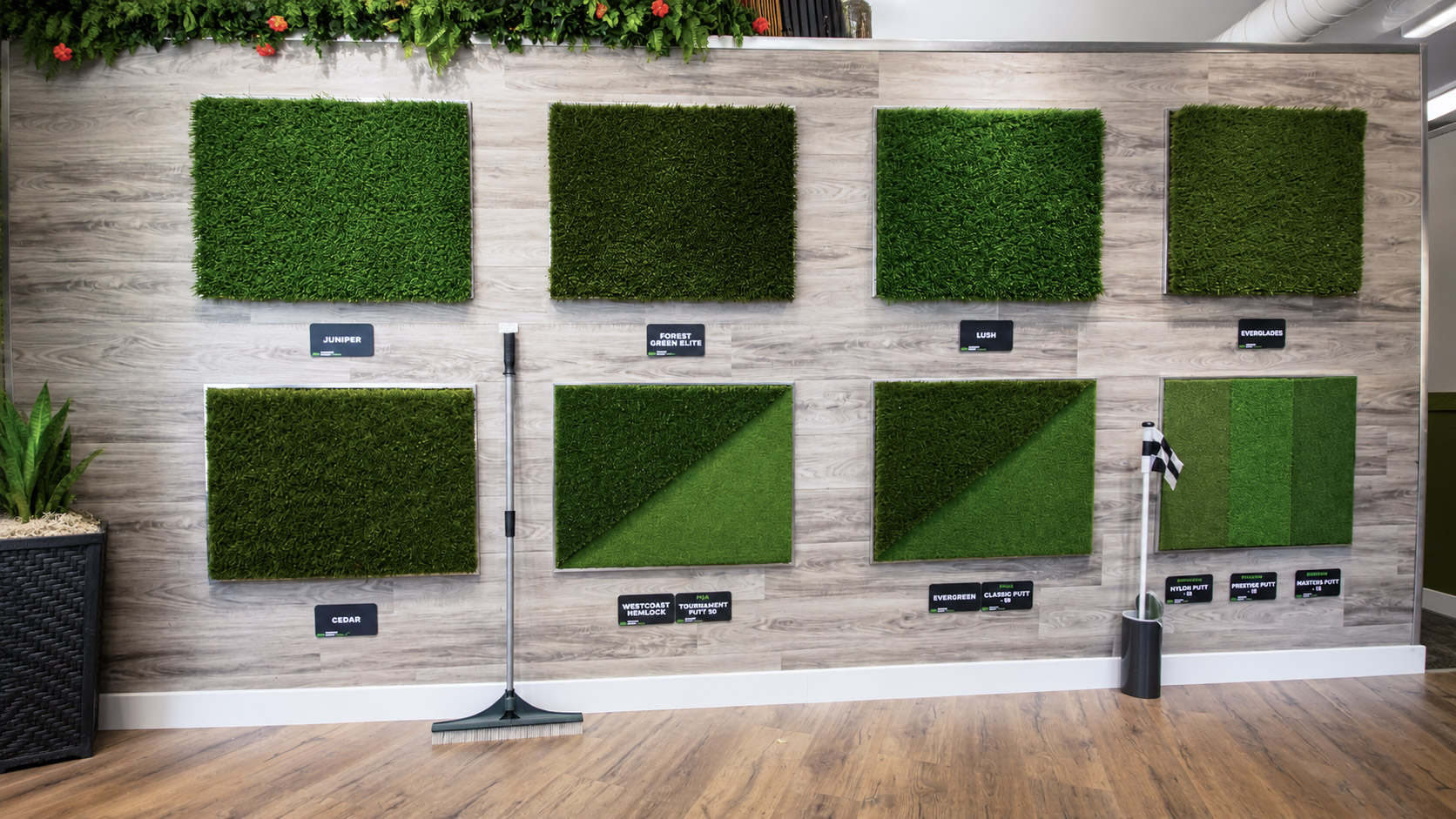 Inside the Premium Grass Blades showroom in Maple Ridge, BC